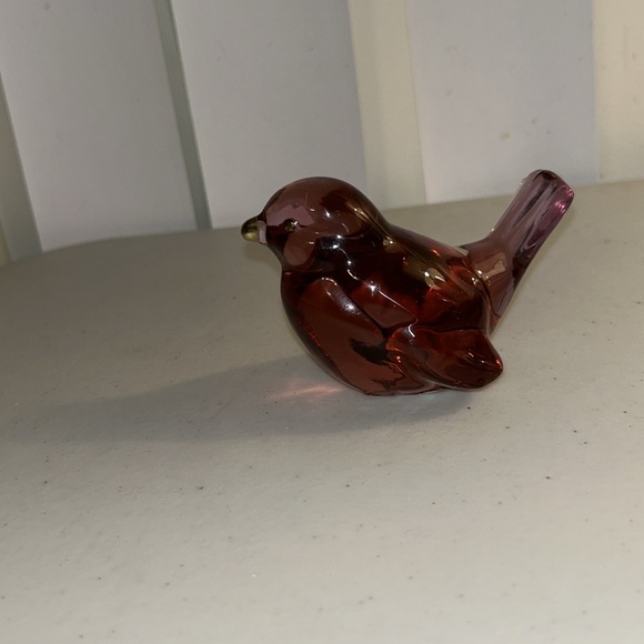 Fenton hand painted ruby red glass bird - Picture 8 of 8